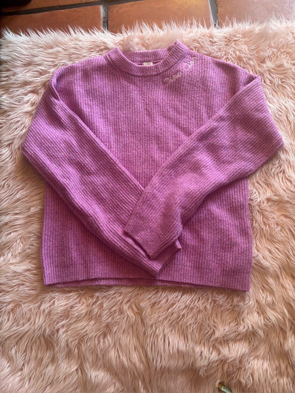 a new day Cozy Ribbed Crewneck Sweater - Lavender Pink